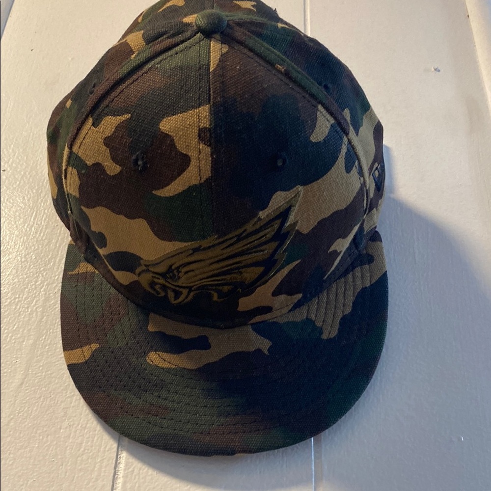 New Era Camo Cap with Eagle Logo